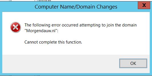 Join Domain Cannot Complete This Function